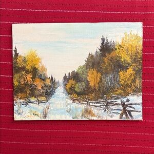 Vintage Bagley Original Oil Painting Landscape scene 12”x 16”